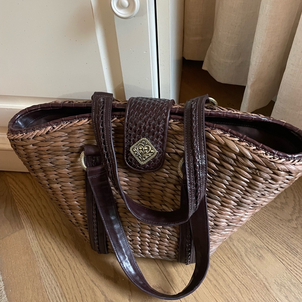 COLDWATER CREEK Brown Woven Tote Bag